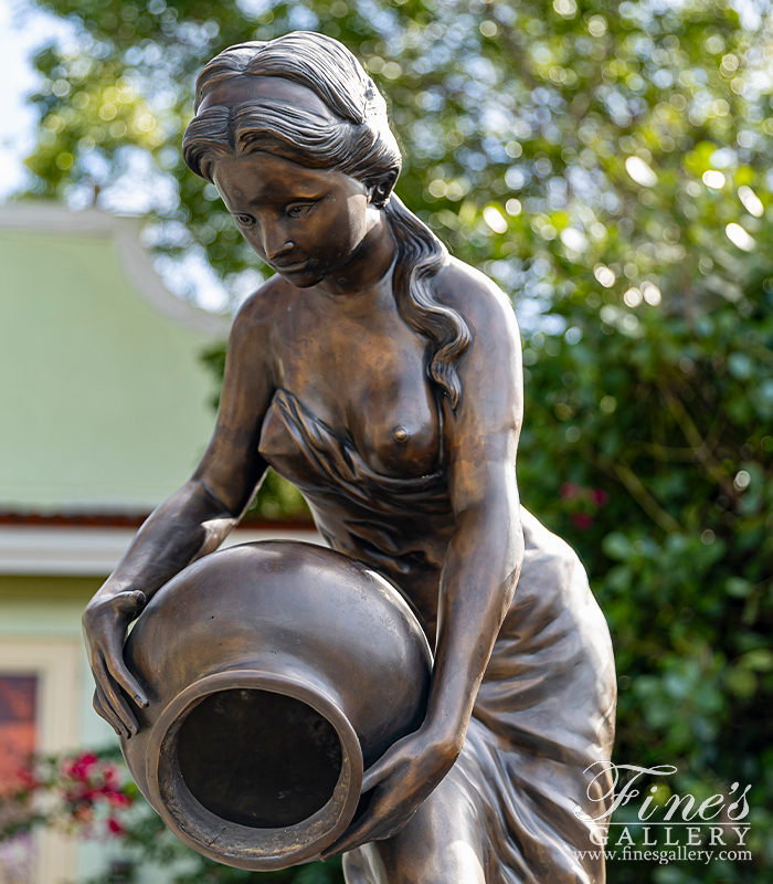 Bronze Fountains  - Lady Pouring Water Bronze Fountain - BF-588